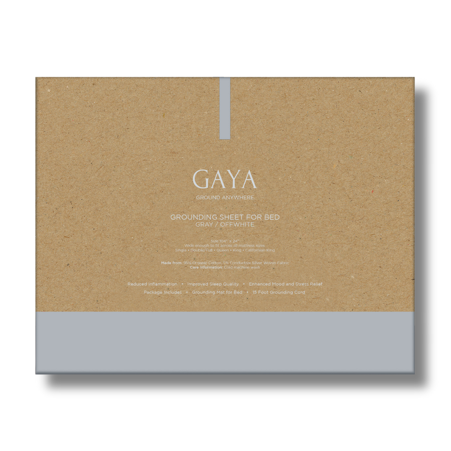 GAYA Grounding Fitted Sheets - King & Queen, Organic Cotton: King / Gray