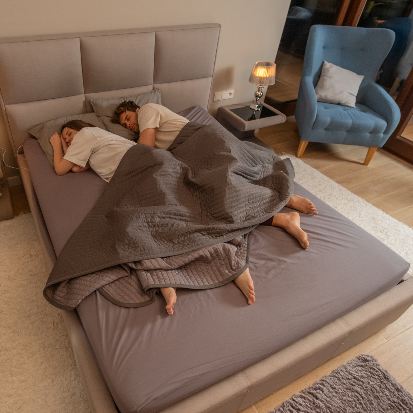 GAYA Grounding Fitted Sheets - King & Queen, Organic Cotton: King / Gray