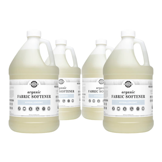 Organic Fabric Softener for Hypoallergenic Laundry Care: 4 - 1 Gallon Plastic Jugs