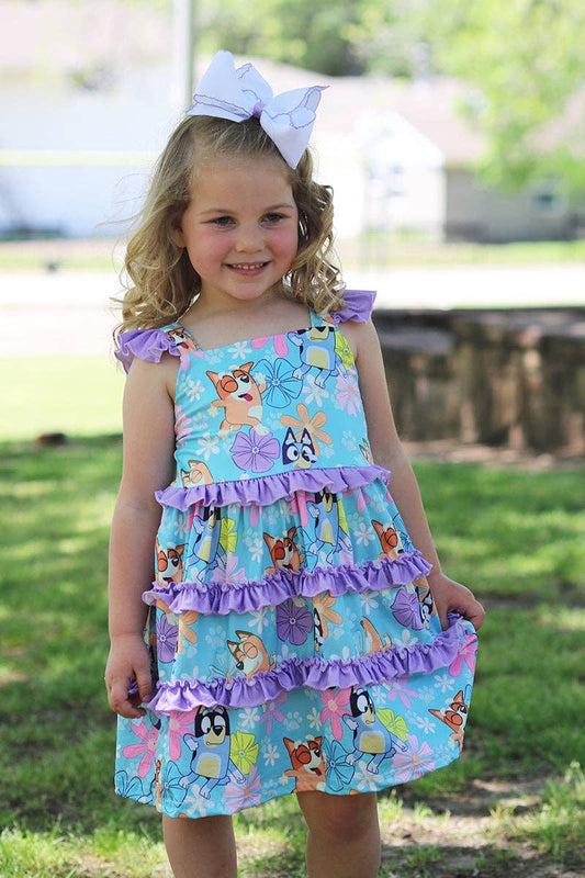 Turquoise Blu*y tiered dress.